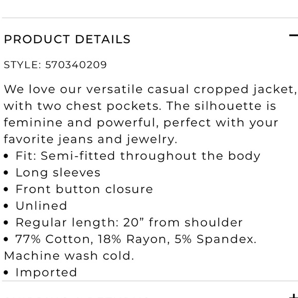 WHBM Cropped Pret Twill Jacket - Picture 4 of 6